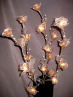 bouquet tige florale artificielle Fleurs Décoratives Lumineuses Mousseline Nylon - modèle bouquet tige florale artificielle fleur lumineuse